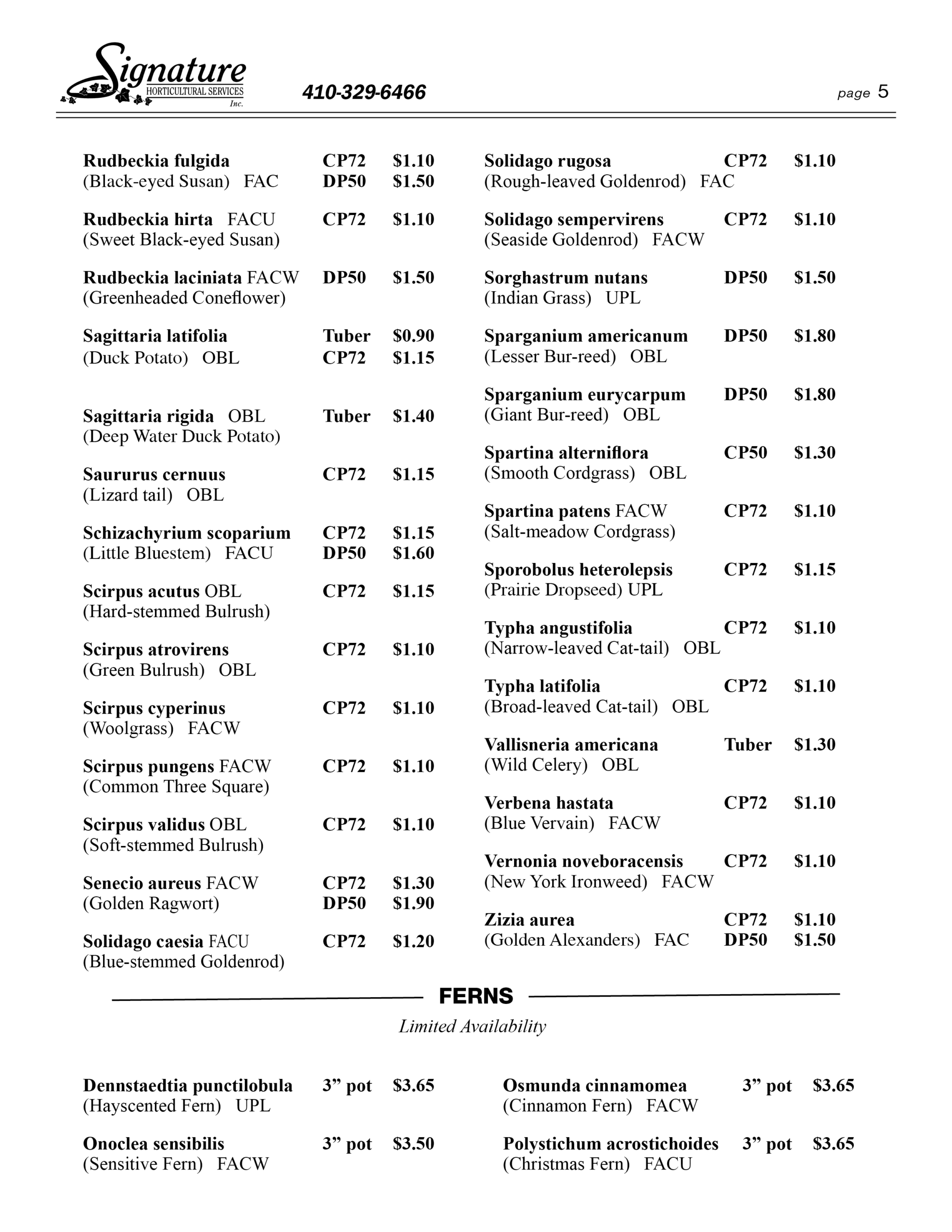 page 5 Plant prices